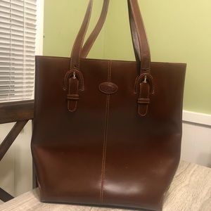 Tod’s Tote Handbag Polished Brown Leather